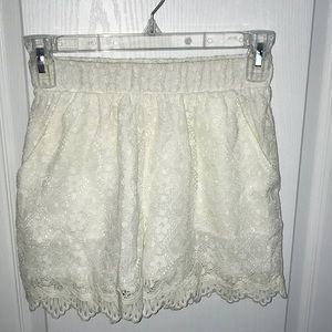 White Lace Shorts